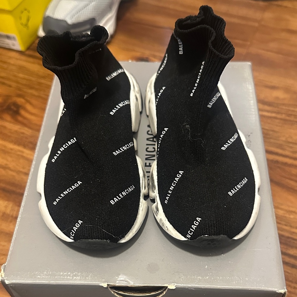 Balenciaga Kids Black Logo Sock Sneakers
